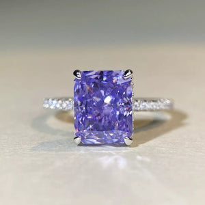 ring in Cerulean with geometric and rectangular cut gemstone