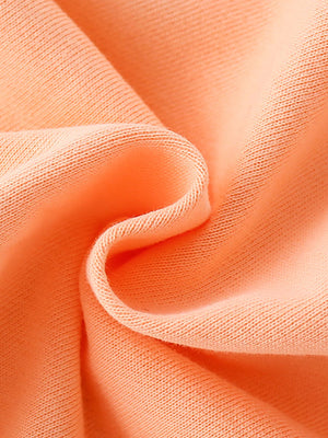 Tangerine cotton blend crew neck sweatshirt for kids, showing fabric texture.