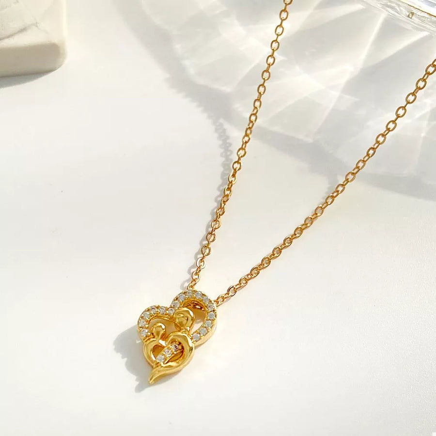 18K Gold-Plated, Copper, Zircon Care instructions: Avoid wearing during exercise necklace in Gold with straight silhouette