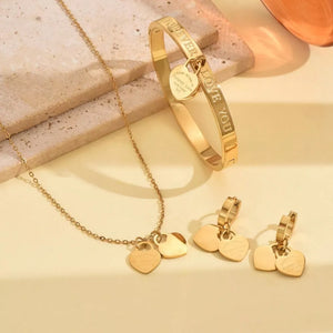 18K Gold-Plated,Stainless Steel Care instructions: Avoid wearing during exercise jewelry set in Gold with n/a silhouette