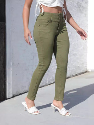 95%cotton,5%spandex Care instructions: Machine wash cold skinny jeans in Black with slim silhouette