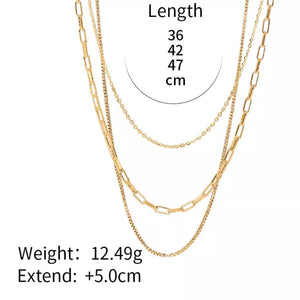 necklace featuring chain link in gold with 18K Gold-Plated,Stainless Steel Care instructions: Avoid wearing during exercise