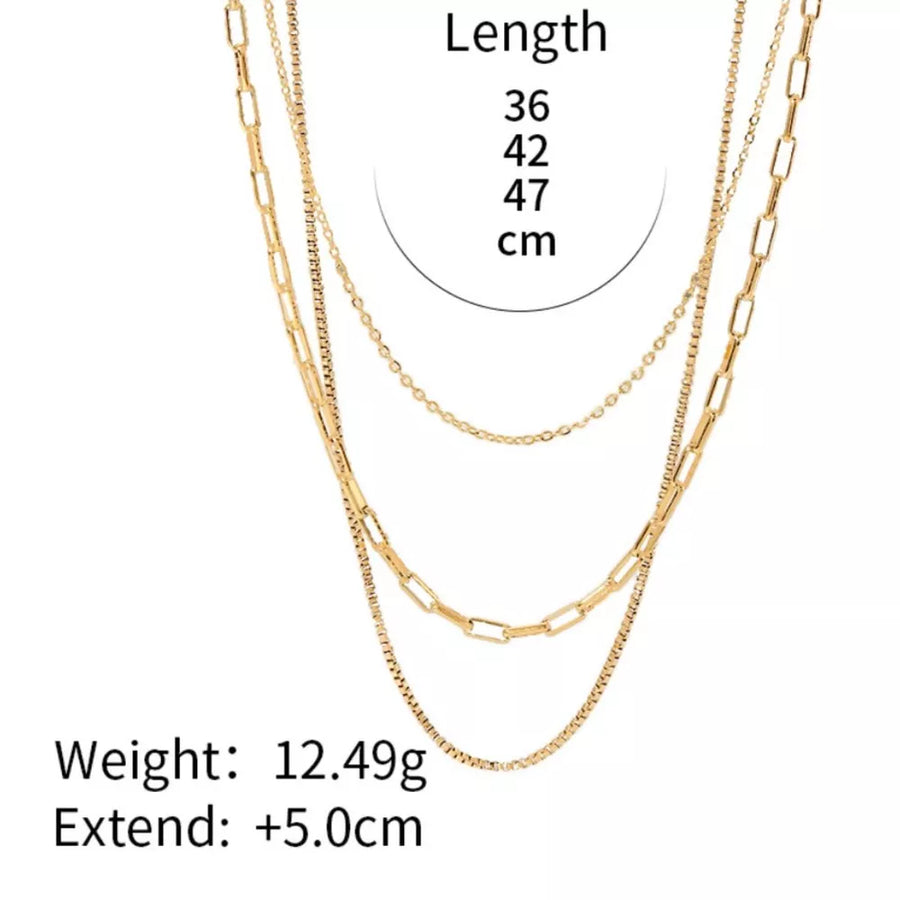 necklace featuring chain link in gold with 18K Gold-Plated,Stainless Steel Care instructions: Avoid wearing during exercise