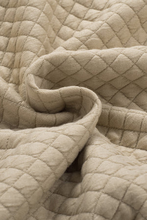 Tan Quilted Overshirt with Patch Pockets