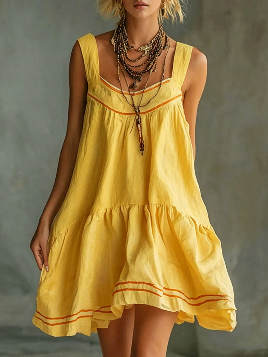 mini dress in Light Blue with contrast stitching and mini