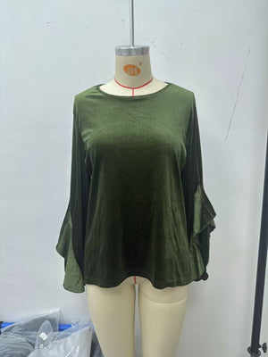 100% polyester Care instructions: Machine wash cold blouse in Black Forest with relaxed silhouette