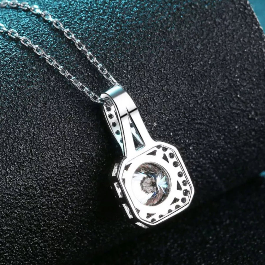 925 sterling silver,Moissanite Carat weight: 5ct Care instructions: Avoid wearin necklace in Silver with delicate silhouette