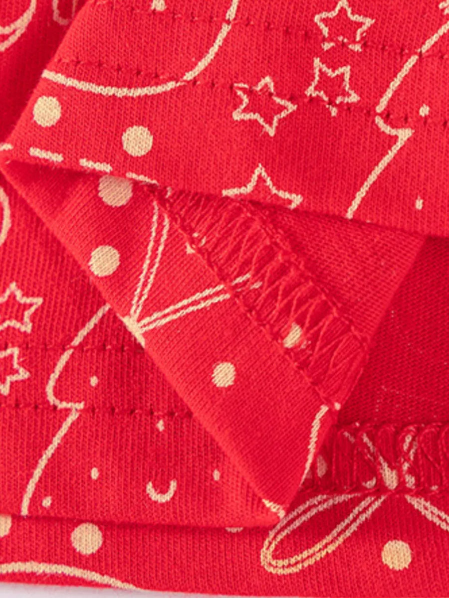 red set with hip-length and pullover