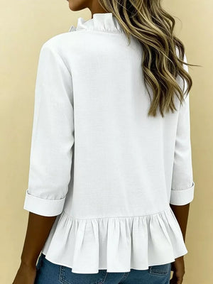 romantic blouse in Sky Blue with v-neck
