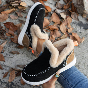 Polyester,Fluff,Rubber Imported Size & ankle boots in Navy with regular silhouette