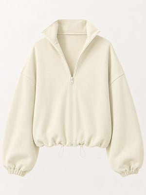 black relaxed windbreaker with collared