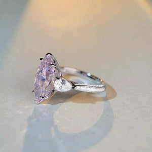 925 sterling silver Care instructions: Avoid wearing during exercise, as sweat w ring in Pink with three-stone silhouette