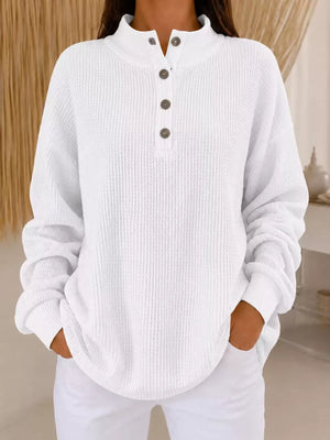 Yellow relaxed sweatshirt with henley