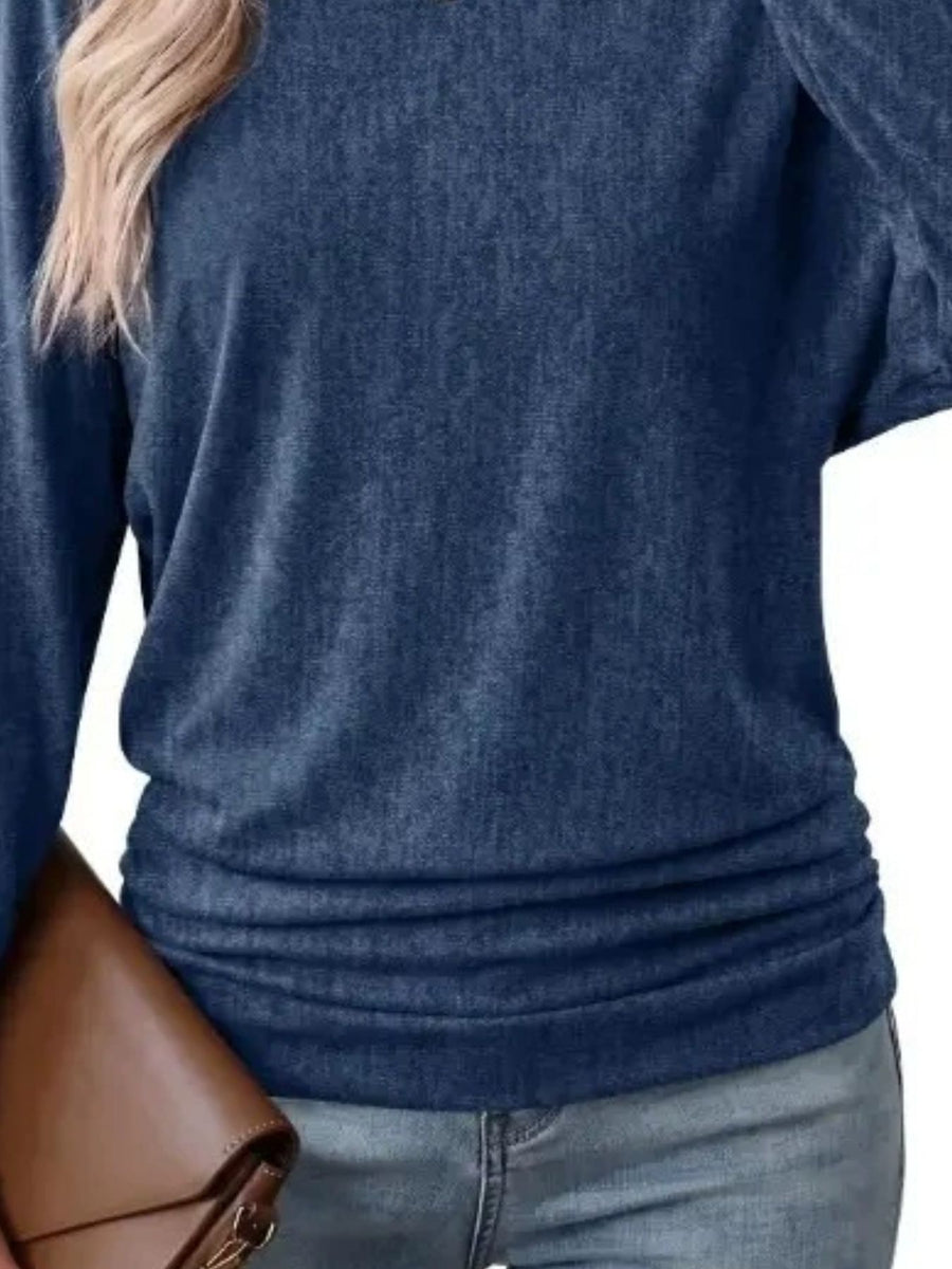 Caramel t-shirt with stretch and long sleeve