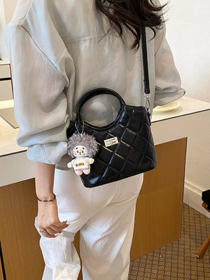 crossbody bag in black with quilted and small