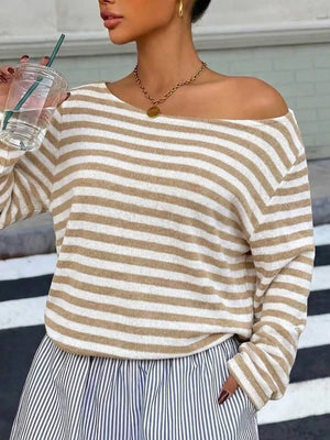 t-shirt in Pink with striped and stretch