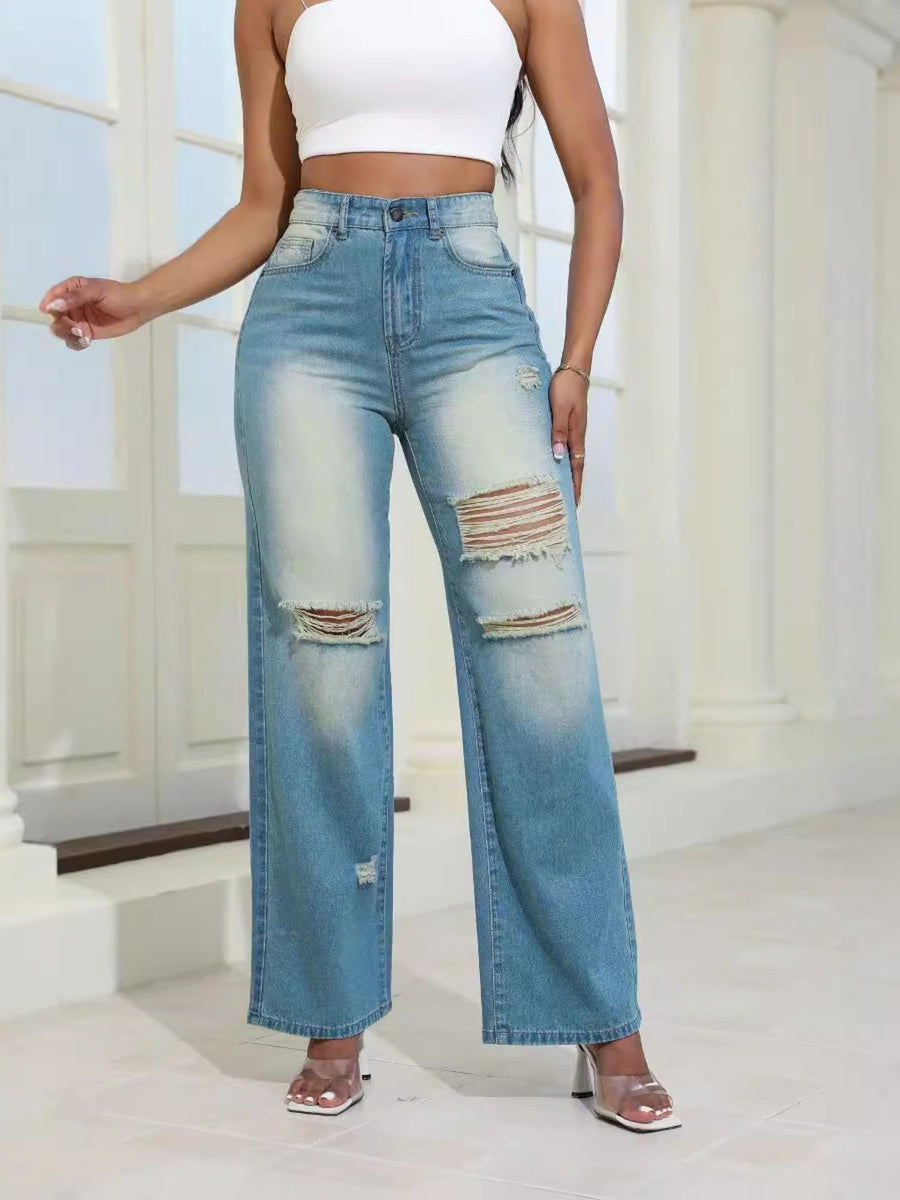 Navy Blue wide-leg jeans