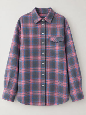 charcoal oversized button-down shirt with collared