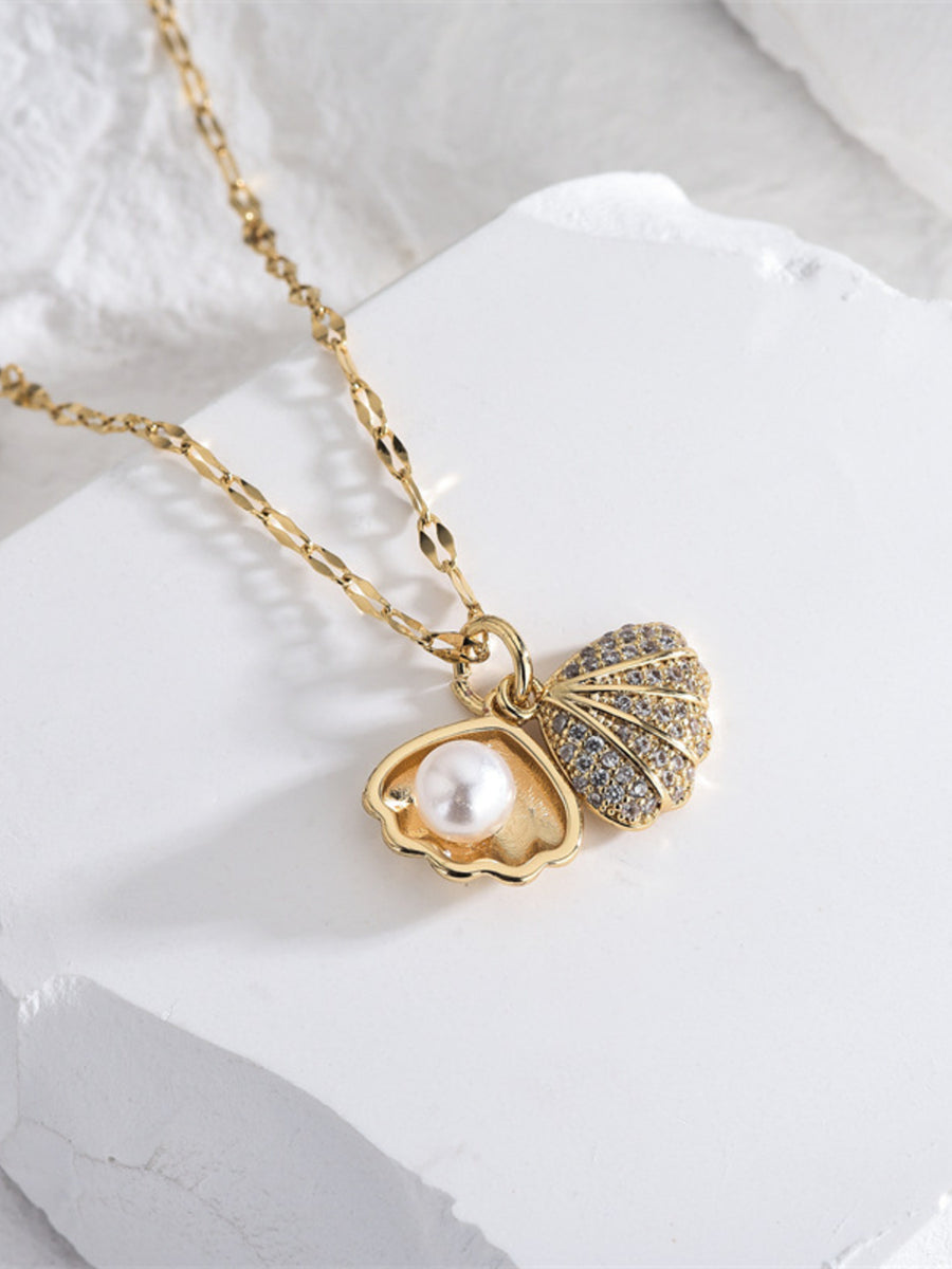 necklace in white with 18K gold-plated and 16.1 inches