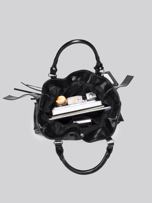 black with crossbody bag with ruched