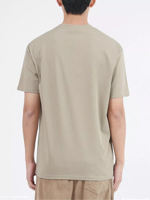 Men's crew neck t-shirt in Caramel Color, short sleeves, cotton, breathable.