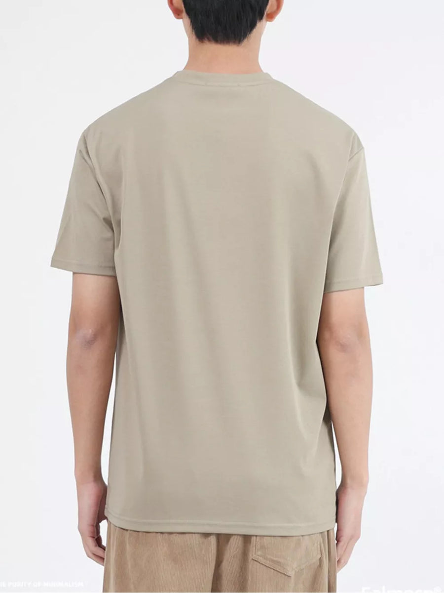 Men's crew neck t-shirt in Caramel Color, short sleeves, cotton, breathable.
