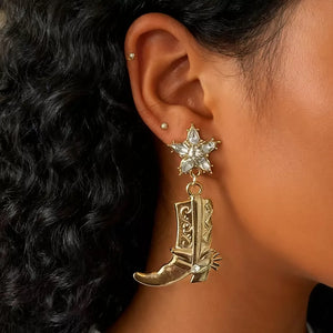 18K Gold-Plated, Zinc alloy, Rhinestone, Silver-plated Care instructions: Avoid earrings in Gray with not applicable
