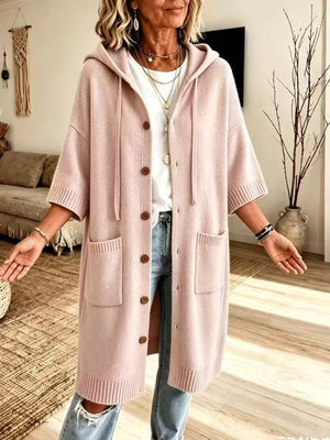 100% polyester Care instructions: Machine wash cold cardigan in Coffee Brown with relaxed silhouette