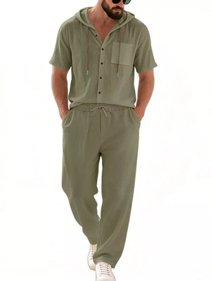95%polyester, 5%spandex Care instructions: Machine wash cold lounge set in Navy with relaxed silhouette