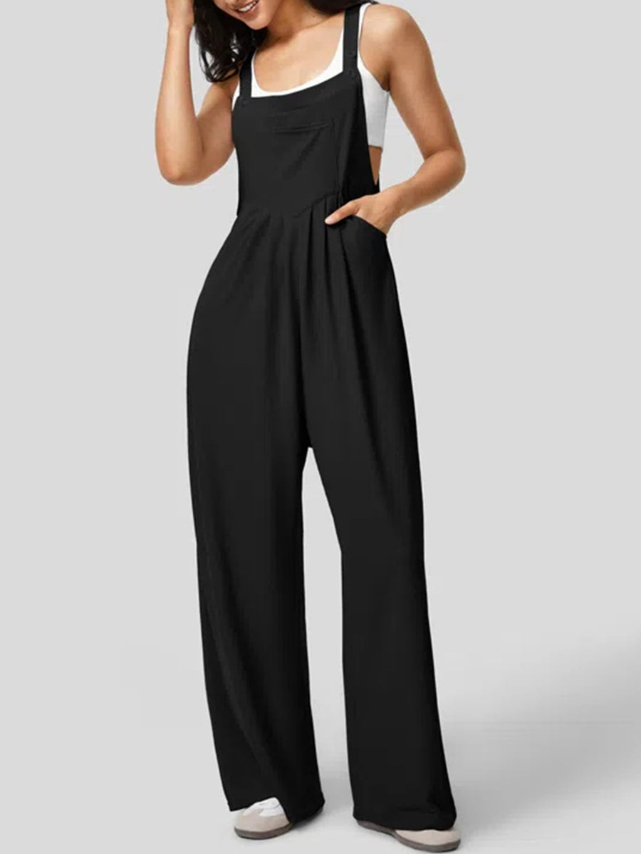boho overalls in Black with strapless