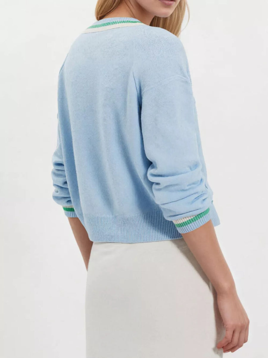 preppy cardigan in Black with v-neck