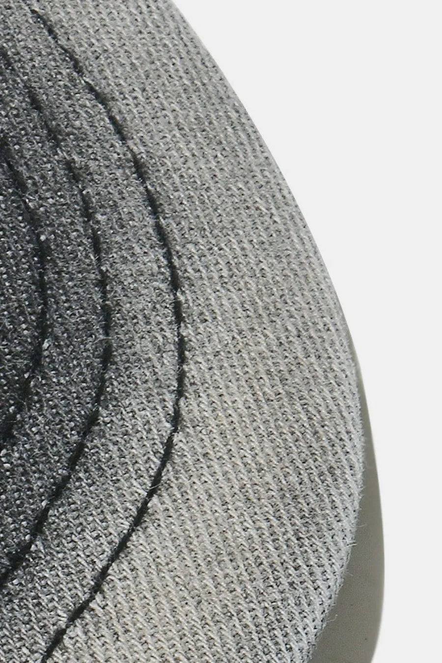 Bleached Heart Baseball Cap in grey textured fabric with visible stitching detail.