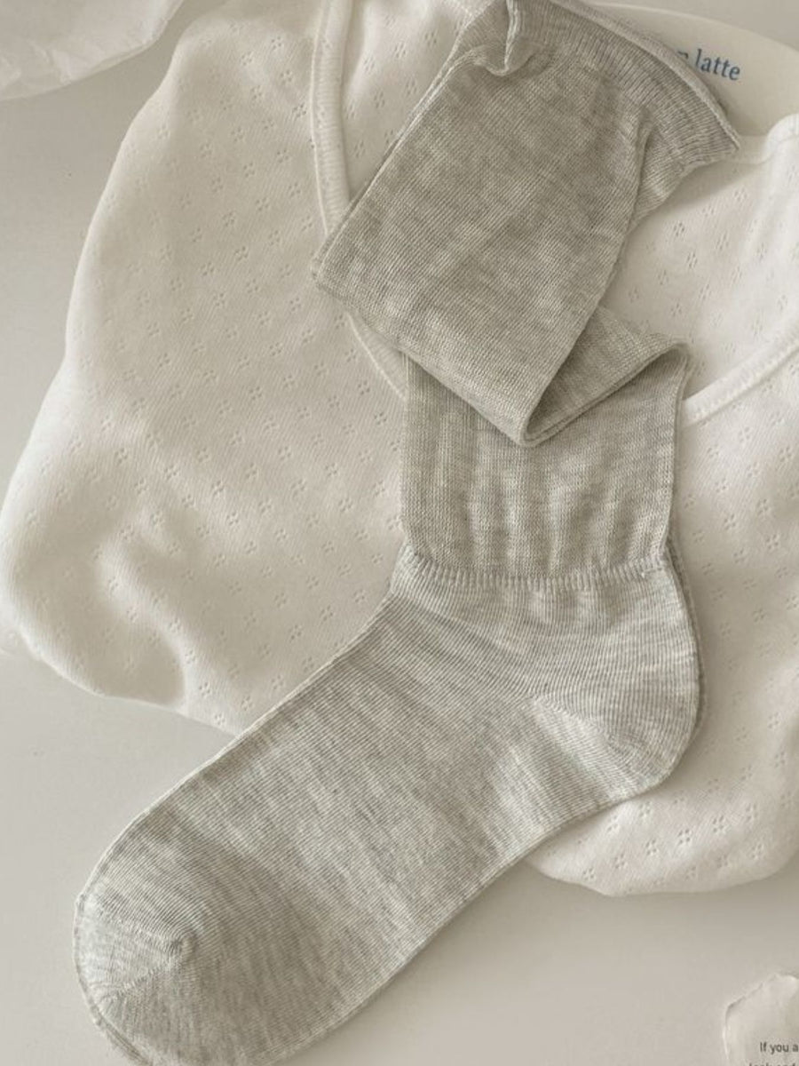 Breathable Crew Socks in Pink with sheer