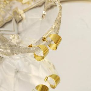 18K Gold-Plated,Titanium Steel Care instructions: Avoid wearing during exercise, earrings in Gold with curved silhouette