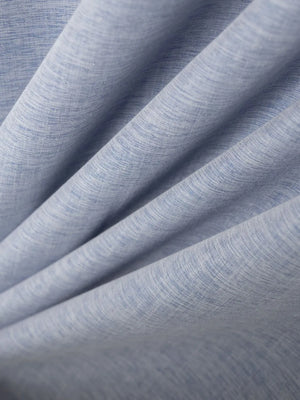 Light Blue Mandarin Collar Linen Blend Henley Shirt