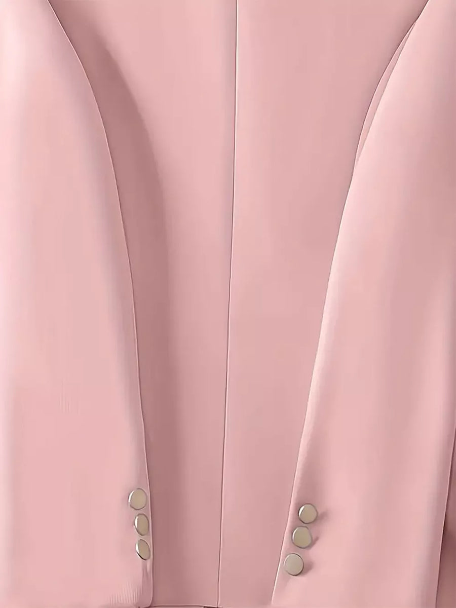classic blazer in Dusty Pink with notch lapel