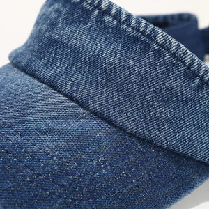 Vintage Washed Denim Sun Visor Hat in washed red with washed effect