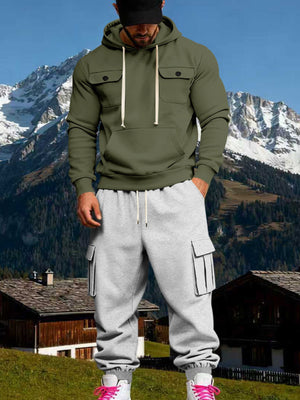 Men's Kangaroo Pocket Hoodie & Sweatpants Set