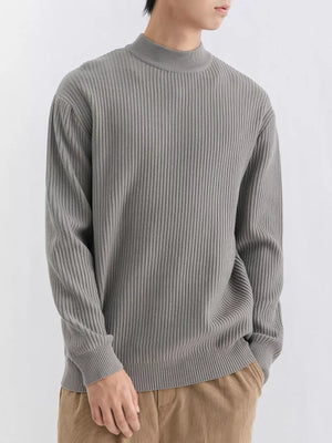 mock neck sweater featuring ribbed in Greyish Green with 95%polyester,5%spandex Care instructions: Machine wash cold texture