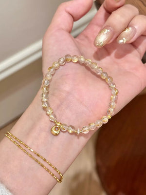 18K Gold-Plated, Crystal, Alloy Care instructions: Avoid wearing during exercise bracelet in Gold with beaded strand
