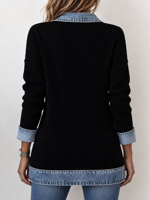 Polyester 100% Care instructions: Hand wash cold cardigan in Black with relaxed silhouette