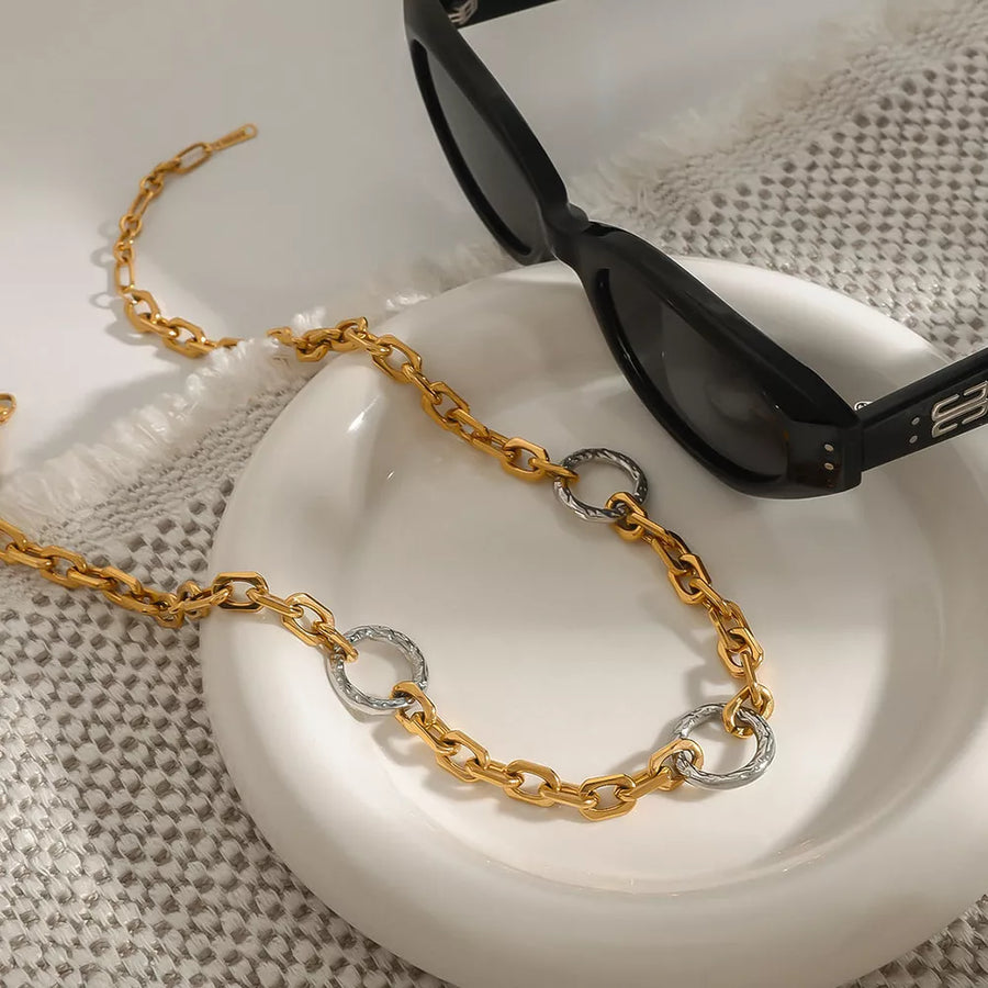 18K Gold-Plated,Stainless Steel Care instructions: Avoid wearing during exercise necklace in silver with straight silhouette