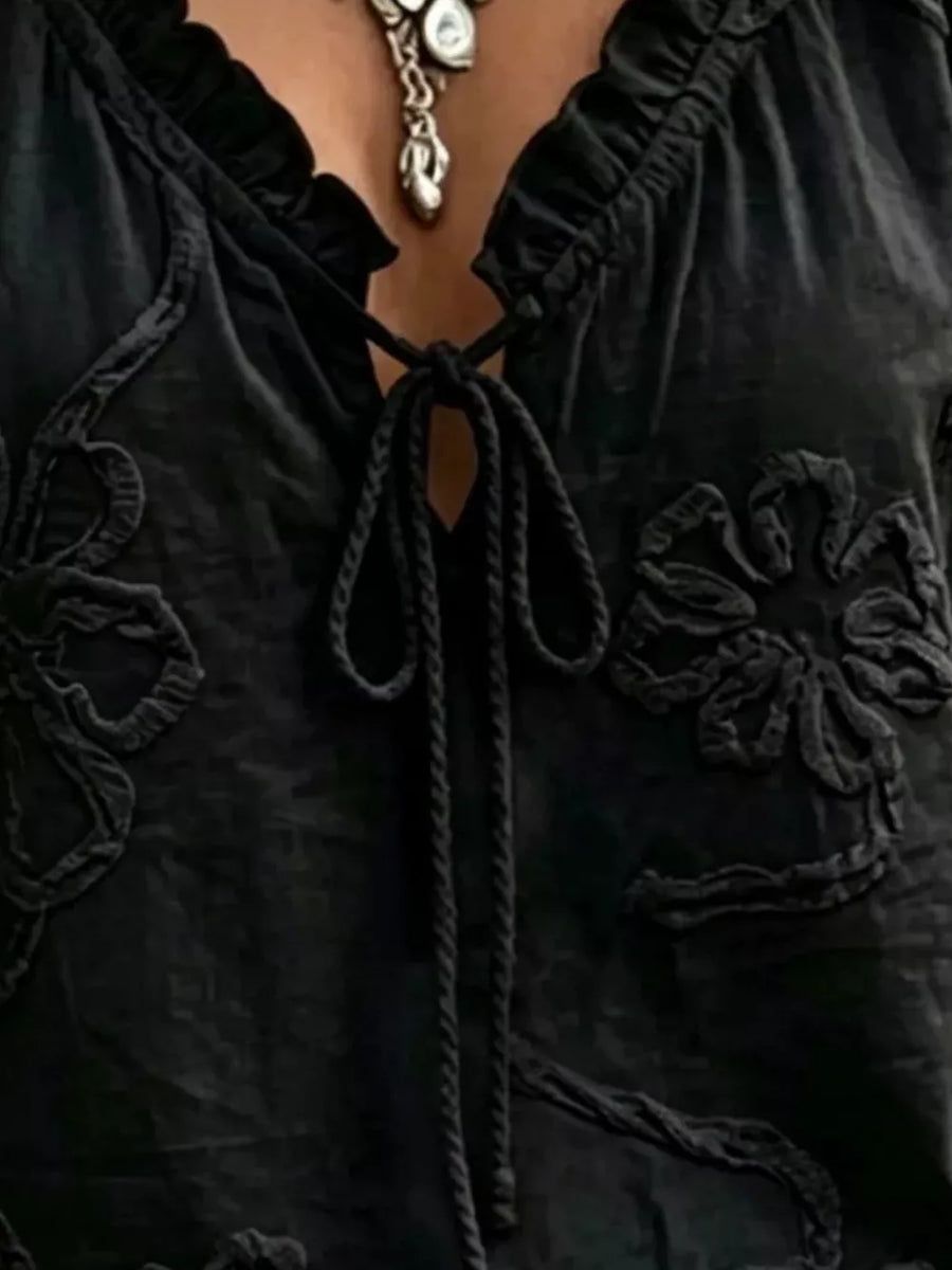 bohemian blouse in Pink with v-neck