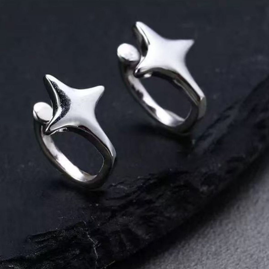 Silver earrings featuring star motif and star