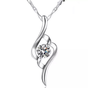 1 Carat 925 Sterling Silver Necklace in silver with pendant
