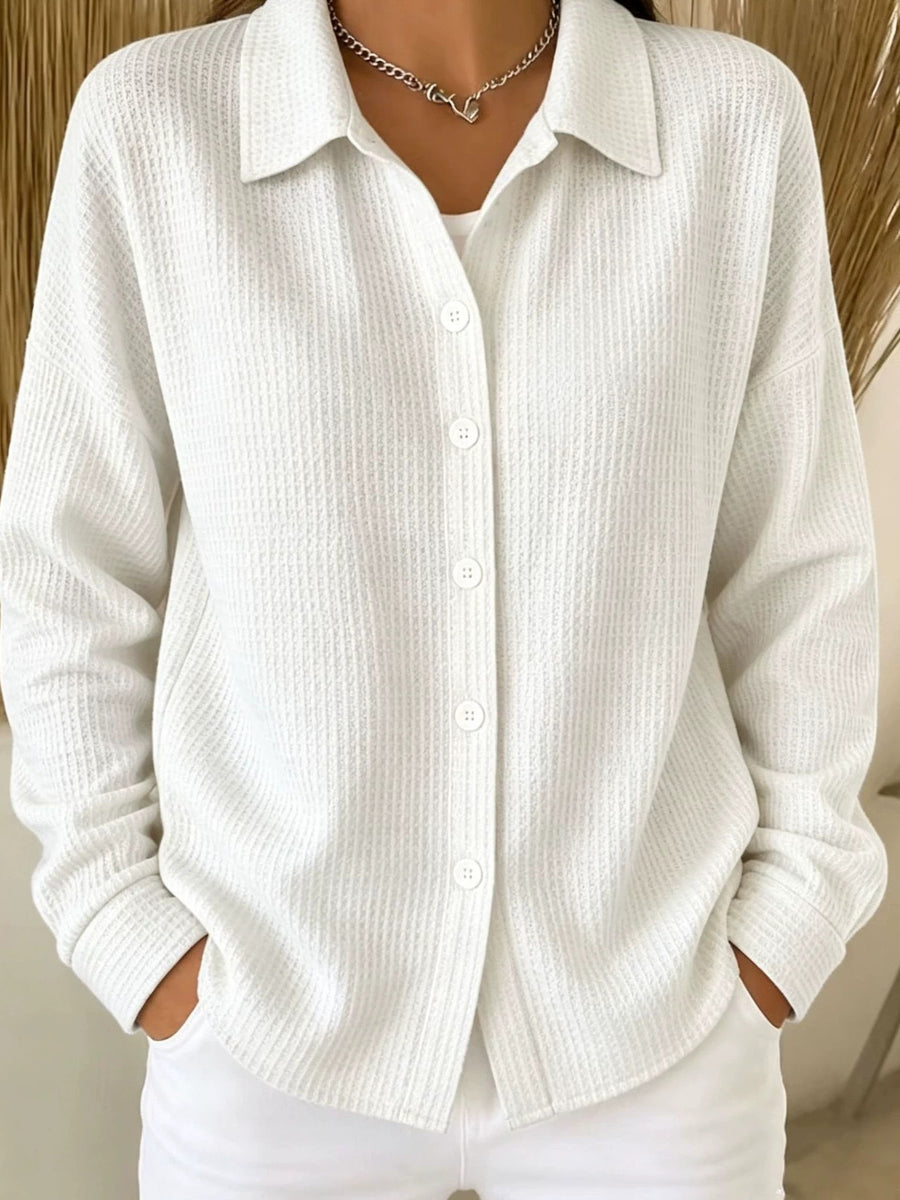 100% polyester Care instructions: Machine wash cold button-down shirt in Pink with relaxed silhouette