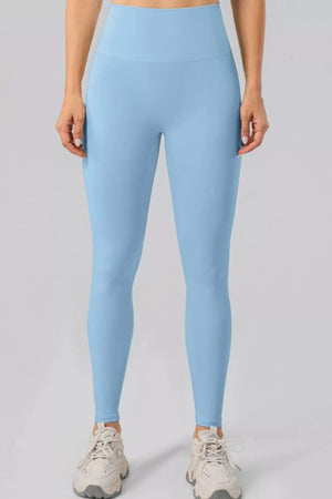 leggings in Light Blue with high-waisted and full-length