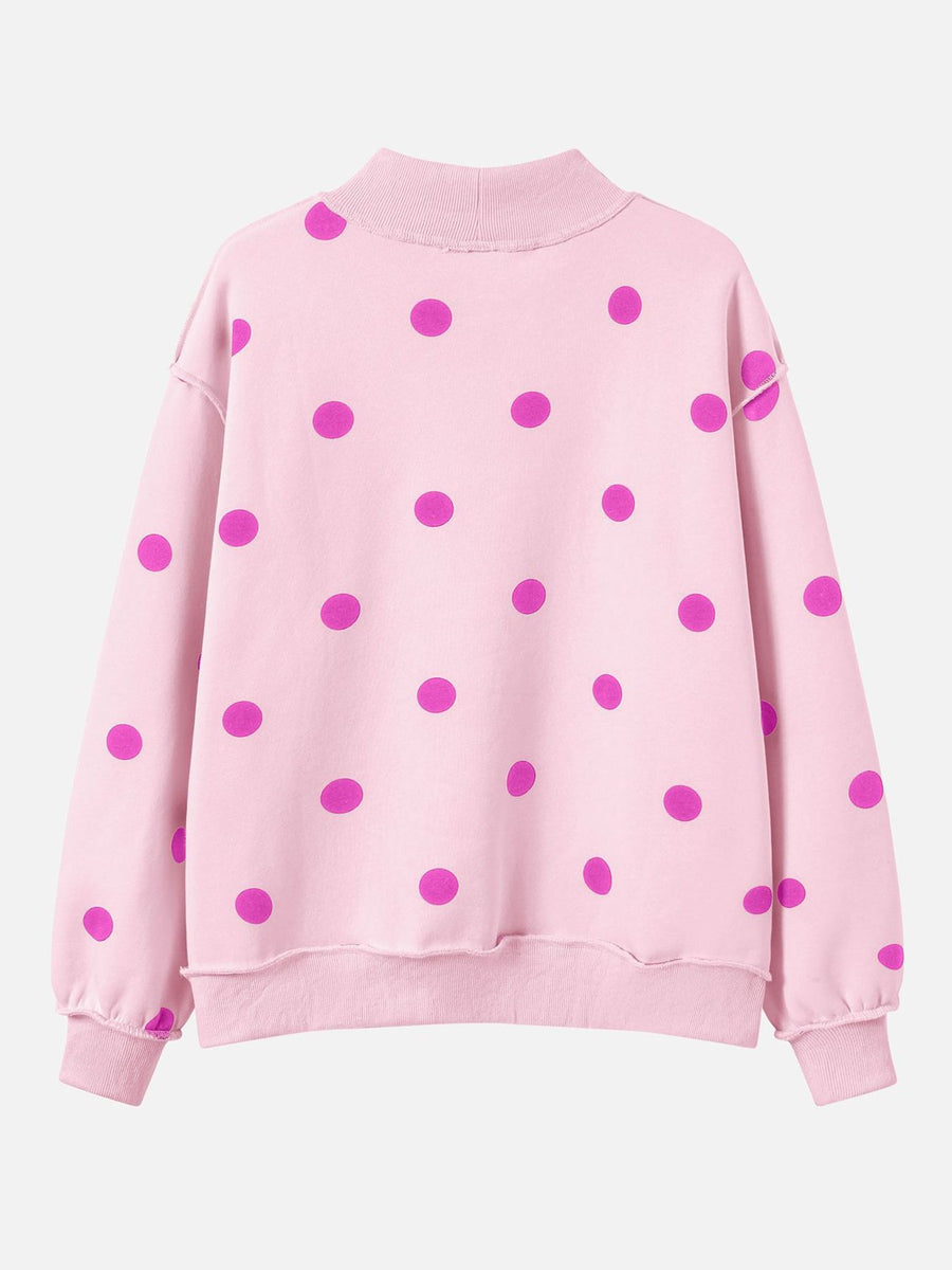 light pink sweatshirt with hip-length and pullover