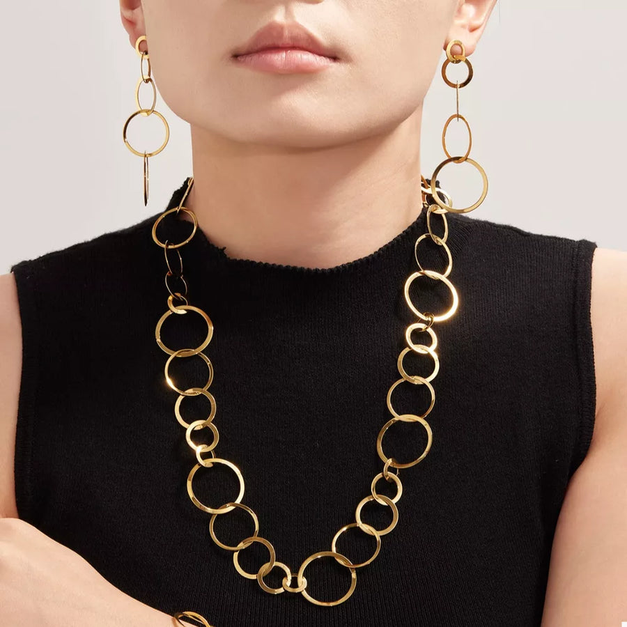 18K Gold-Plated, Stainless Steel Care instructions: Imported Size & necklace in Gold with straight silhouette