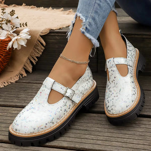 Round Toe Platform Loafers in Black